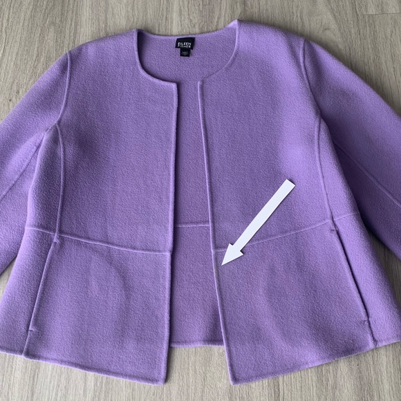 Eileen Fisher Virgin Boiled Wool Cashmere Blend Cardigan Size M - Picture 6 of 9